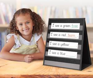 Dual-Sided Heavy-Duty Eco-Friendly Black American Style <b>Tabletop</b> Stand 5 Straps Durable Pocket Chart Display Foldable Wall - Product Image 3