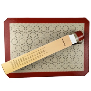 Lot <span class=keywords><strong>de</strong></span> 2 <span class=keywords><strong>tapis</strong></span> <span class=keywords><strong>de</strong></span> cuisson <span class=keywords><strong>Macaron</strong></span> en silicone en <span class=keywords><strong>fibre</strong></span> <span class=keywords><strong>de</strong></span> <span class=keywords><strong>verre</strong></span> pour la cuisson au four et la pâtisserie. - Product Image 4