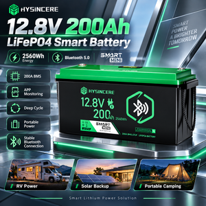 แบตเตอรี่ Smart <span class=keywords><strong>Mini</strong></span> <span class=keywords><strong>12V</strong></span> 200Ah LiFePO4 พร้อมบลูทูธ 5.0 หน้าจอ LCD แสดงความจุ 2560Wh 200A BMS LTCP สำหรับรถพ่วงพลังงานแสงอาทิตย์และเรือ - Product Image 6