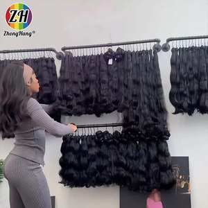 Cheveux humains indiens bruts 100 % naturels non traités, mèches de cheveux vierges à cuticules alignées, style personnalisé, longue ondulation - Product Image 1