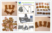 Extrudeuse de nourriture pour animaux à double vis Jinan Arrow pour moteur de pompe 75 kW, contrôle par écran tactile PLC, haute capacité 120-5000 kg/h