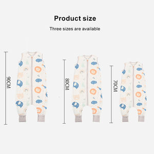 Meilleur coton fermeture éclair été nouveau-né bambin sacs de couchage à pieds 1.5 Tog sans manches unisexe léger bébé sacs de couchage - Product Image 2