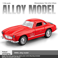Coche de juguete de metal fundido a presión 1:36 Retro Traveler Lada Shell Worm M3 con puertas que se abren, ruedas móviles y luz