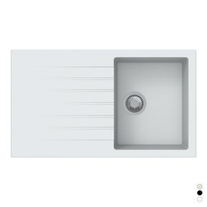 Fregadero de Cocina Individual de 99 cm, Color Blanco - Product Image 1