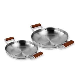 Sartenes de <span class=keywords><strong>Paella</strong></span> de acero inoxidable de alta calidad con doble ASA, diseño moderno, utensilios de cocina Premium, fábrica directa, amigables con los mariscos - Product Image 2