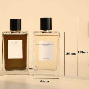 Los Más Vendidos, Elegantes y Sencillos Frascos de <span class=keywords><strong>Perfume</strong></span> de Vidrio Vacíos de Lujo de 30 ml, 50 ml y 100 ml, Forma Plana, Pulverizador con Bomba, Serigrafiados - Product Image 3
