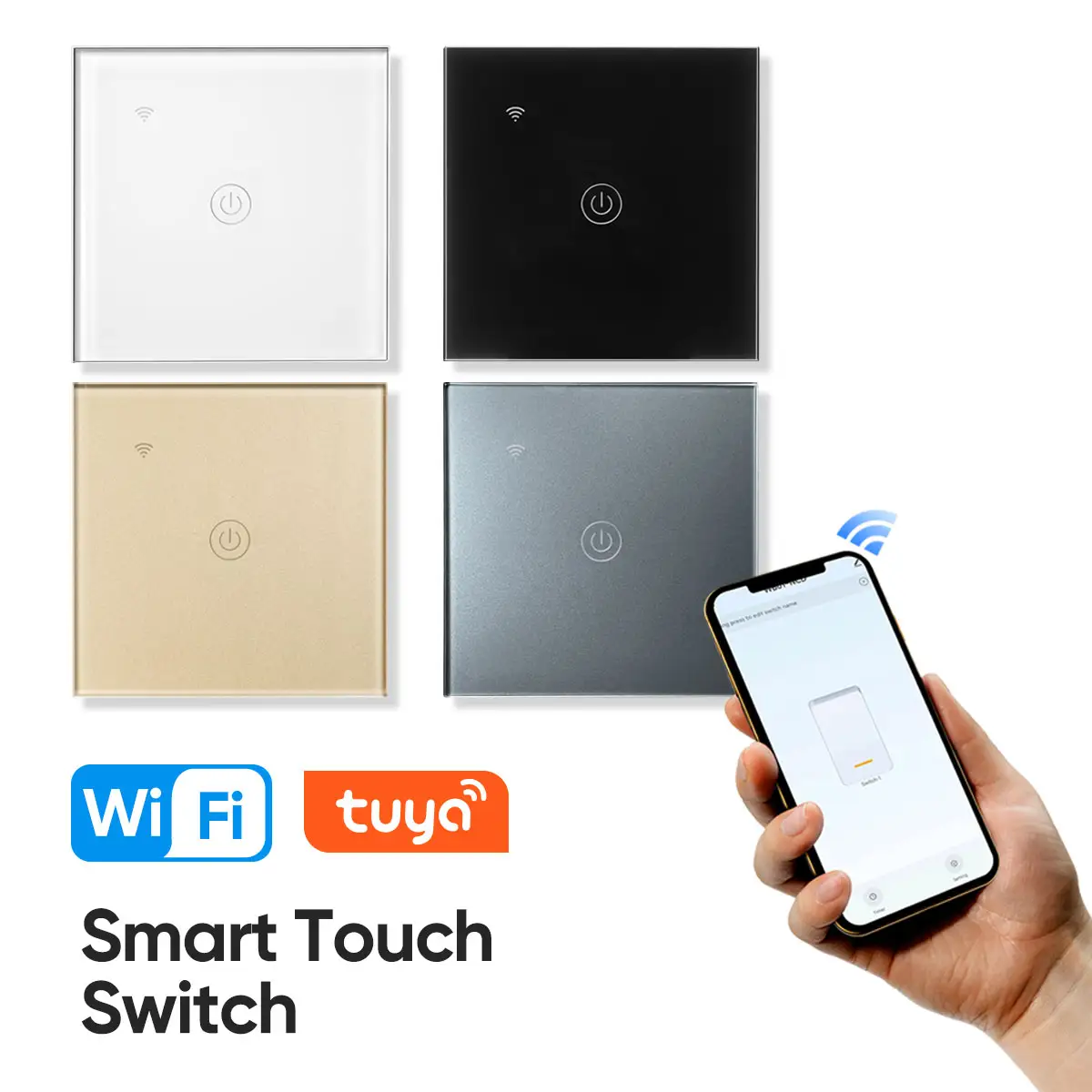 2021 nuovo WiFi Smart Touch Switch Smart Life/Tuya App Control Alexa Google Home Voice Control 1/2/3/4 Gang Standard ue/regno unito