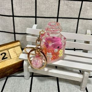 2023 New Cute Acrylic Keyring Key Chain Ring Oil <b>Floating</b> Little Cartoon <b>Bubble</b> Boba Quicksand Milk Tea Cup Liquid Keychain - Product Image 6