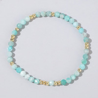 Bracelet extensible tendance en pierres naturelles facettées, perles dorées faites à la main, bracelets en pierres précieuses pour femmes