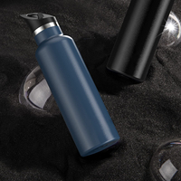 Botella de Agua Aislada al Vacío de Doble Pared de Acero Inoxidable con Boca Estándar, Libre de BPA, con Tapa Hermética para Gimnasio, Fitness y Viajes