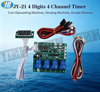 Module de relais temporisé multifonction 4 canaux JY 21 à commande par monnayeur, carte PCB 12V, fabriqué à Guangdong, Chine