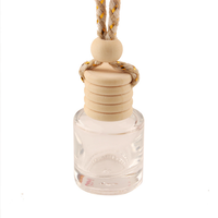 Diffuseur de parfum pour voiture suspendu en verre cylindrique de 8 ml, flacon en verre avec logo personnalisé imprimé, flacons en verre avec bouchon à vis