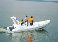 Bateau pneumatique à grande vitesse Rib 580 en PVC et fibre de verre de 1,2 mm pour 8 personnes, double coque, pour sports nautiques et ski nautique