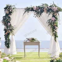 Kit de cadre en aluminium carré réglable Wintina pour arche de mariage, toile de fond, décoration d'événements, supports métalliques, supports de tuyaux, drapé