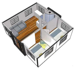 Casa modular expandible de 20 y 40 pies, casa prefabricada portátil de paquete plano para uso en hoteles y centros comerciales de oficina - Product Image 6