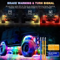Kit d'éclairage d'avertissement LED professionnel haute intensité, 256 modes d'éclairage, 16 millions de couleurs RVB, contrôle par application/télécommande, lumières IP68