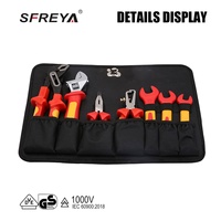Set Perkakas Kunci Soket Isolasi Cetak Injeksi VDE 1000V SFREYA S687-42 42 Pcs untuk Teknisi Listrik yang Bekerja di Tempat Bertegangan