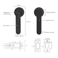 Cerradura Inteligente de Aluminio Negro de Seguridad Clase C OEM/ODM con Desbloqueo por Huella Dactilar, Tarjeta de Memoria, Control Remoto WiFi y App Tuya