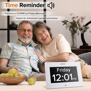 Horloge murale avec écran LCD à luminosité automatique, lecture vidéo, <span class=keywords><strong>pour</strong></span> la maladie d'<span class=keywords><strong>Alzheimer</strong></span> et la démence, 7 pouces, bureau, salon, USB - Product Image 4