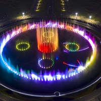 Fontaine de jardin interactive avec effet d'eau dansante musicale et système de contrôle multi-styles pour la conception de paysages de parcs extérieurs