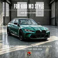 Kit carrosserie large style G80 M3 pour BMW Série 3 G20 G28 en plastique PP, pare-chocs avant et arrière, phares, kit de conversion 1:1