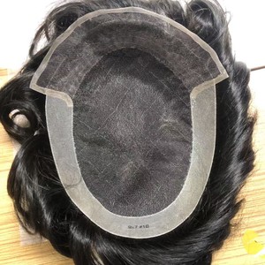 Parrucca da <span class=keywords><strong>Uomo</strong></span> in Pizzo e NPU Completamente Intrecciata a Mano, Stile OCT, Capelli Umani Veri, Disponibile per Spedizione Immediata - Product Image 1