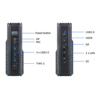 Mini PC Intel NPU AI DDR5 96 Go Double LAN 2.5G Carte graphique Arc Sortie HD 4K Ordinateur de bureau compact pour poste de travail Windows 11