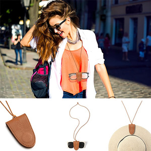 Neckband PU leather magnetic glasses <b>clip</b>, summer travel sunglasses <b>clip</b>, strong magnetic hat <b>clip</b>, travel wallet. - Product Image 5