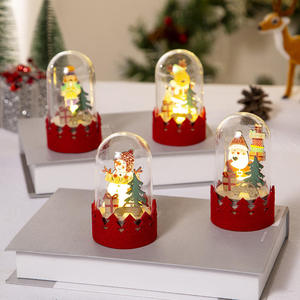 Nouvelle décoration de Noël LED décoration en bois lumineuse cadeau de Noël père noël wapiti décoration ornement - Product Image 3