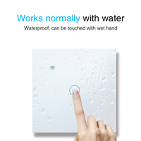 Interrupteur mural intelligent WiFi tactile capacitif, contrôle par un seul fil, fonction de minuterie via l'application Tuya, verre trempé, compatible Alexa et Google