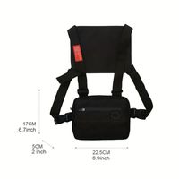 Tas Dada Pria Tahan Air, Tas Vest Unisex Oxford Tahan Aus, Tas Pinggang Pria Kapasitas Besar, Tas Outdoor