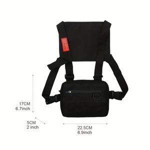 Sac de poitrine imperméable pour homme, sac gilet unisexe en Oxford résistant à l'usure, sac banane grande capacité pour homme, sac d'extérieur - Product Image 6