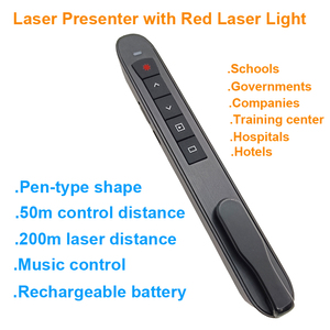 แบตเตอรี่ลิเธียมพรีเซนเตอร์แบบชาร์จไฟ Laserpointer สีแดง PPT Clicker การนำเสนอระยะไกล Clicker เลเซอร์ <span class=keywords><strong>Powerpoint</strong></span> - Product Image 3