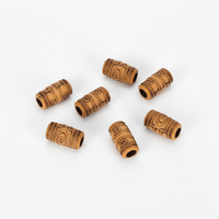Nouvelles perles en résine plastique imitation bois pour dreadlocks, grandes perles vintage à trou large pour la décoration, accessoires de coiffure DIY pour tresses