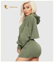 Printemps été mode vêtements de rue pour dames vêtements personnalisés sweats à capuche courts jupes ensembles haute qualité coton femmes survêtements