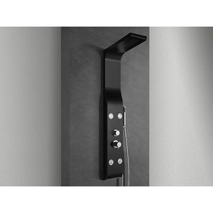 -Panel de ducha con hidromasaje en ABS con recubrimiento en polvo con un acabado negro mate - Product Image 1