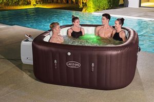 2025 New Arrival 6001u ngoài trời 201x80cm Inflatable Vuông Sâu Đỏ bể sục PVC hồ bơi Spa bồn tắm nước nóng Hydro máy bay phản lực Pro bồn tắm nước nóng - Product Image 6