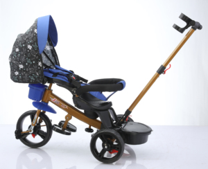 <span class=keywords><strong>Tricycle</strong></span> pour bébés et enfants en gros, 3 roues, avec poignée de poussée parentale, sûr, robuste, durable, roues antidérapantes et silencieuses, jouet d'extérieur - Product Image 3