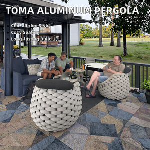 Arches de jardin modernes LIGO en aluminium blanc pour extérieur avec structure de carport manuelle, cadre thermolaqué, accessoire de protection en option - Product Image 3