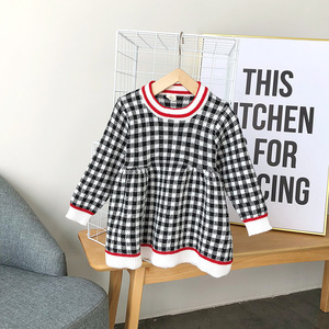 Korean Kids Clothes Wholesale Latest Casual Long Sleeve Baby Girl Dress With Plaid From China Supplier - Product Image 4