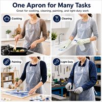 Tablier jetable transparent imperméable en PE 6g avec liens à nouer pour la cuisine, la préparation alimentaire et le nettoyage