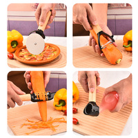 Beukenhout Handvat Fruit & Groente Dunschiller Roestvrij Staal Keukenmes Set Handontwerp Kleine Bestelling Ondersteund