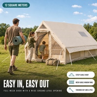 Tente de camping gonflable 12 panneaux, trois saisons, en PVC et tissu Oxford, deux chambres séparées, ouverture rapide et automatique