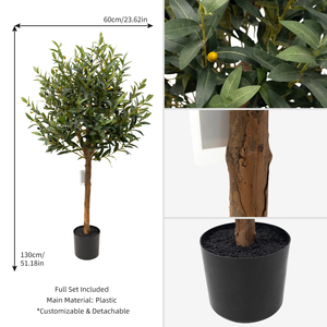 <span class=keywords><strong>Olivier</strong></span> Artificiel Ultra-Realiste 130 cm (4 pieds) en Pot de Luxe avec Écorce Naturelle et Olives – Idéal pour Cadeau de Pendaison de Crémaillère et Décoration au Sol - Product Image 3