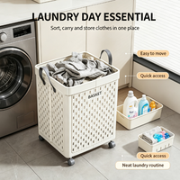 Panier de rangement pliable grande capacité pour vêtements, panier à linge portable pour salle de bain, chambre à coucher, conteneur de rangement domestique