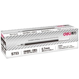 Deli S761 Gel <b>Pen</b> <b>Refill</b> 0.7mm Black Office Use - Product Image 5