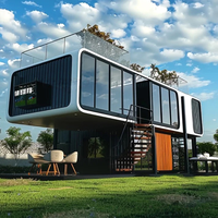 Maison capsule modulaire préfabriquée en acier, maison mobile miniature moderne de luxe, préfabriquée pour usage extérieur