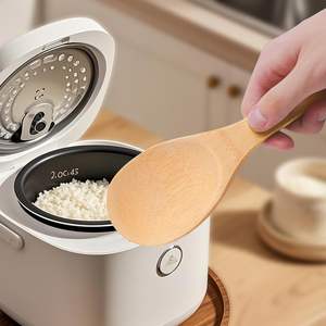 Mengfanjingxiang Pelle à riz en bambou écologique de 20 cm, en bois naturel antiadhésif, modèle bois pour servir et cuisiner - Product Image 4