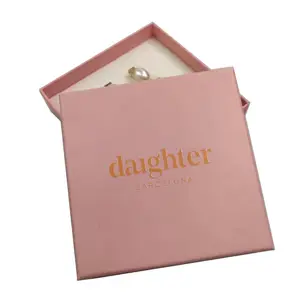 गहने हार उपहार बॉक्स प्यारा गुलाबी कागज बॉक्स पैकेजिंग डिजाइन