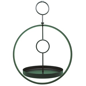 Mangeoire à oiseaux ronde en métal noir durable à suspendre pour jardin, place publique, utilisation en extérieur - Product Image 3